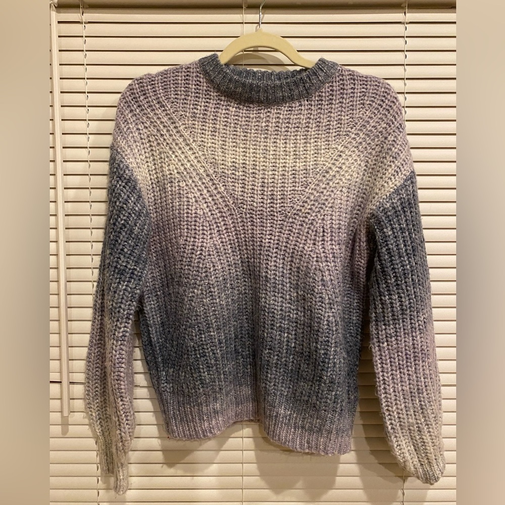 Target ombré blue, white and purple sweater, XS